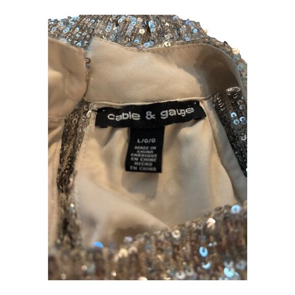 cable & Gauge Sequined Halter Top Size L - Picture 3 of 3